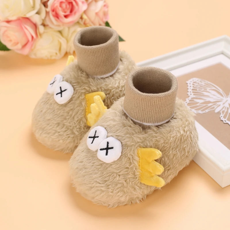 0-18M Lovely Warm Design Baby Girl Boy Toddler First Walkers Baby Shoes Soft Slippers Cute Shoes Winter Non-Slip Baby Warm Shoes