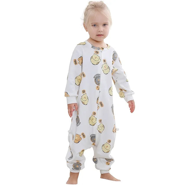 MICHLEY Spring Cotton Sleeping Bag Baby Sack Cartoon Sleepsack Pajamas Long Sleeve Sleepwear For Girls Boys Children 6M-6T