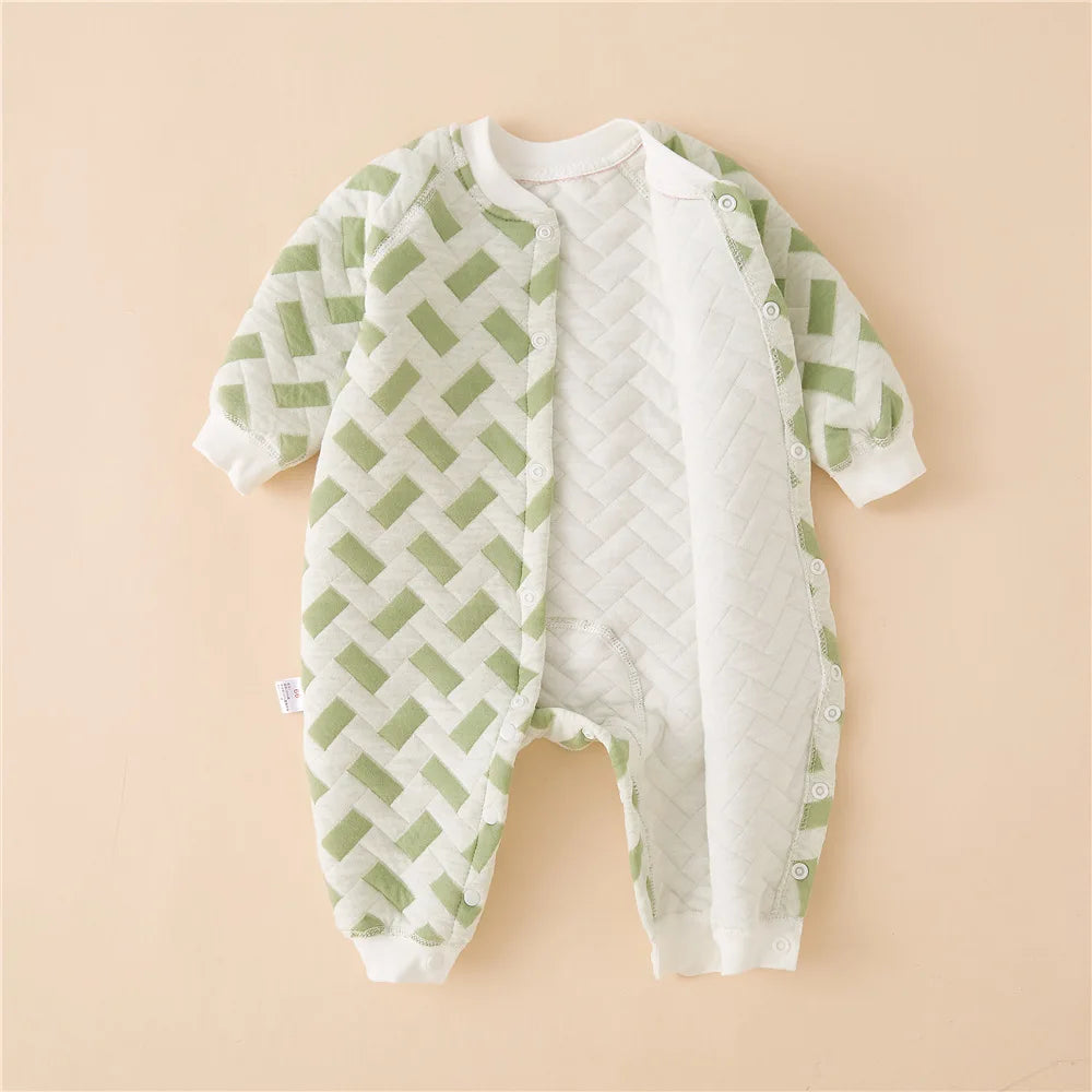 Baby Bodysuit Warm Cotton Outerwear Baby Underwear with Cotton Cladding Creeper Newborn Clothing Spring and Autumn