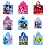 60*120 CM Baby Boys Girls Cartoon Mickey Cars Print Children Hooded Bath Towels Cloak Dry Absorbent Microfiber Bathrobes Pajamas