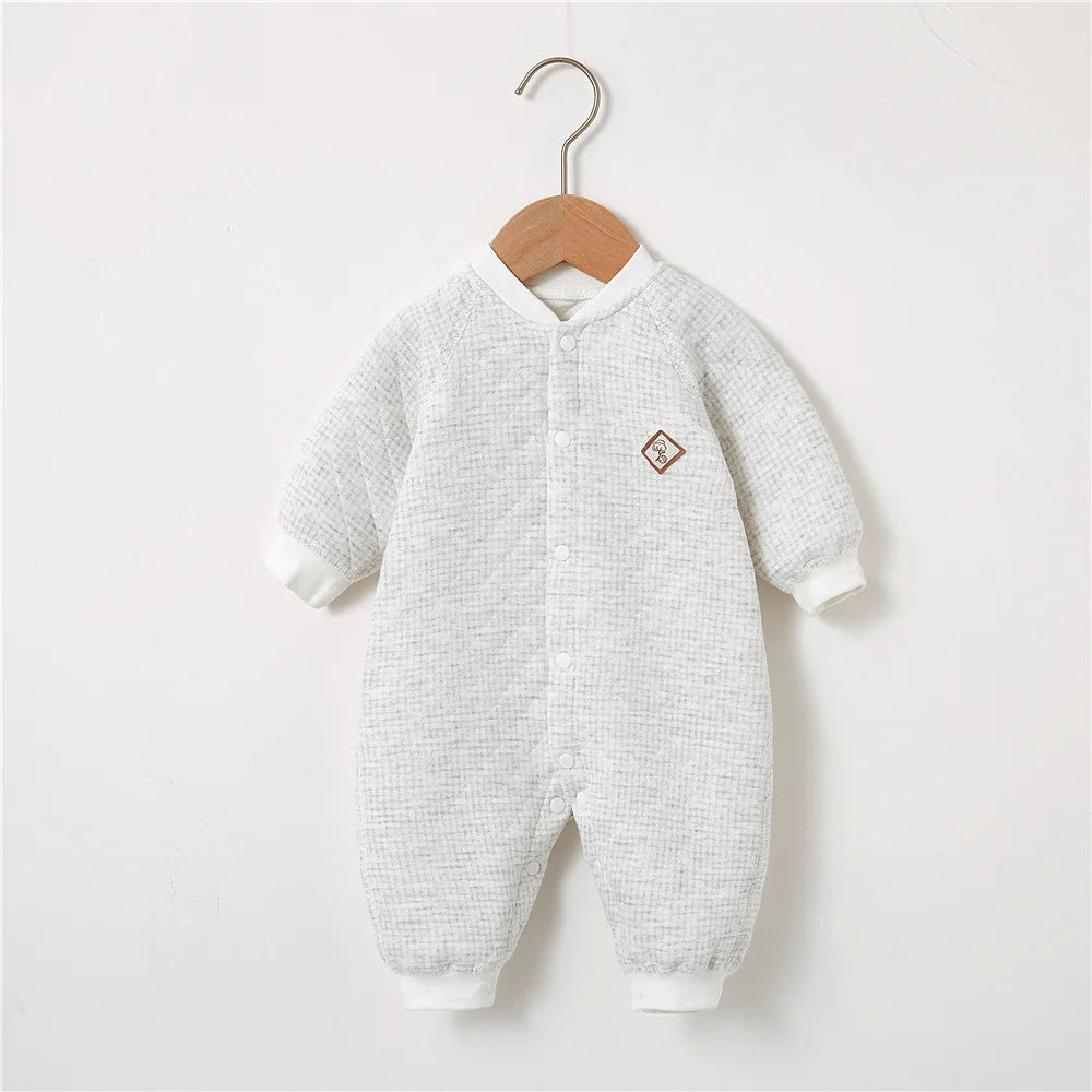 Baby Bodysuit Warm Cotton Outerwear Baby Underwear with Cotton Cladding Creeper Newborn Clothing Spring and Autumn