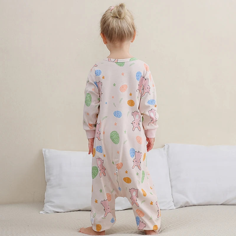 MICHLEY Spring Cotton Sleeping Bag Baby Sack Cartoon Sleepsack Pajamas Long Sleeve Sleepwear For Girls Boys Children 6M-6T