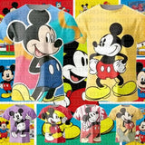 2026 Summer Mickey Minnie T-shirt 3D Print Mickey Children's Cartoon Comfortable and Breathable Boys Girls T-shirt Top