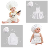 2pcs/set Baby Chef Apron Hat Newborn Photography Props  Kids Costumes  Chef Baby Cook Costume - Idrilay 