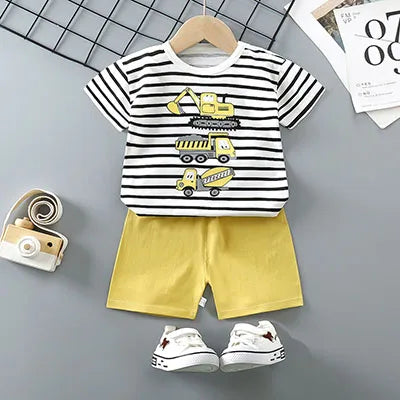 Boys clothes set 2pcs Summer Cartoon gril Short-Sleeved kids Suit Children's Clothing Outfit Set for boys 0-4 year