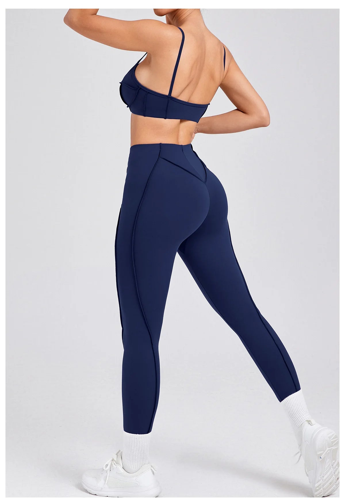 Yoga Sports Fitness Sets High Waist Hip-lifting Trousers Open Back Bra Suit Casual Running Workout Gym Leggings Sexy Sets Women - Idrilay 