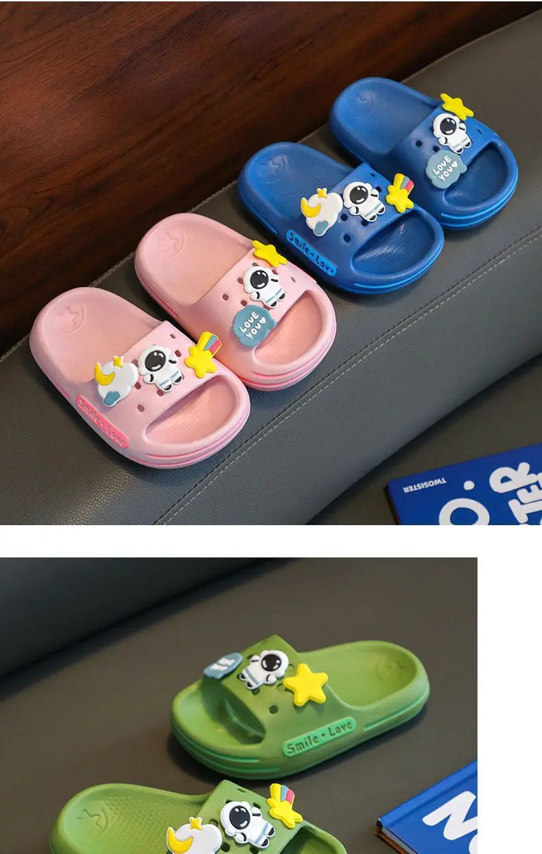 New Cute Astronaut Children's Home Indoor Slippers Anti-Slip Bathroom Baby Outdoor Sandals For Boys And Girls