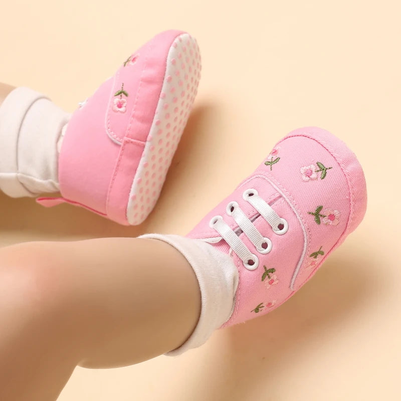 Baby Girl Shoes White Lace Floral Embroidered Soft Shoes Prewalker Walking Toddler Kids Shoes First Walker