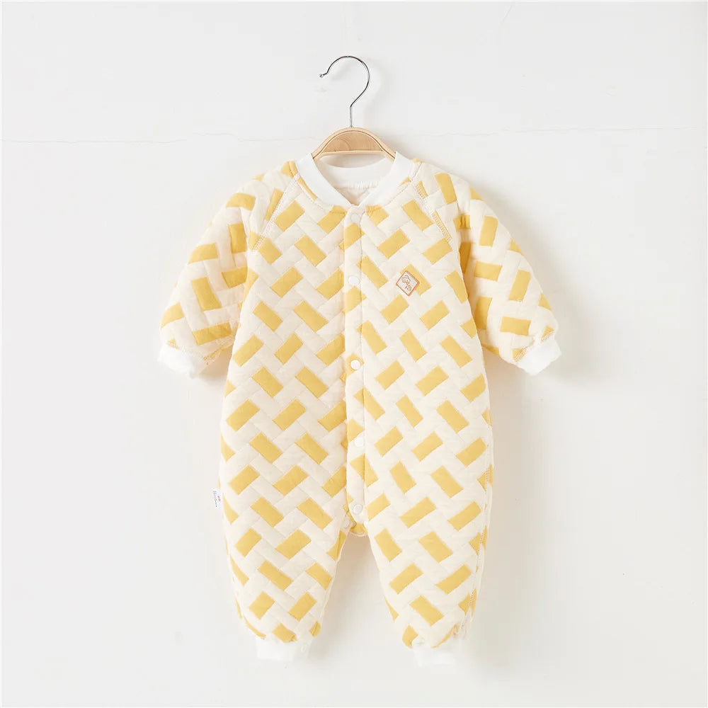 Baby Bodysuit Warm Cotton Outerwear Baby Underwear with Cotton Cladding Creeper Newborn Clothing Spring and Autumn