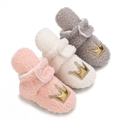 0-18M Lovely Warm Design Baby Girl Boy Toddler First Walkers Baby Shoes Soft Slippers Cute Shoes Winter Non-Slip Baby Warm Shoes