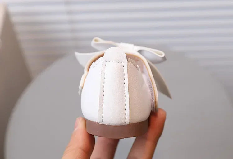 Girls Mary Jane Shoes Children Solid Color Bow Round-toe Bow 2024 New Kids Fashion Soft Moccasin Shoes Baby First Walker Shoes - Idrilay 