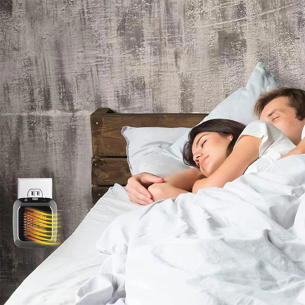 800W Portable Electric Heater Wall Outlet Small Space Heater with Adjustable Thermostat Room Heater Home Appliance Heating Stove - Idrilay 