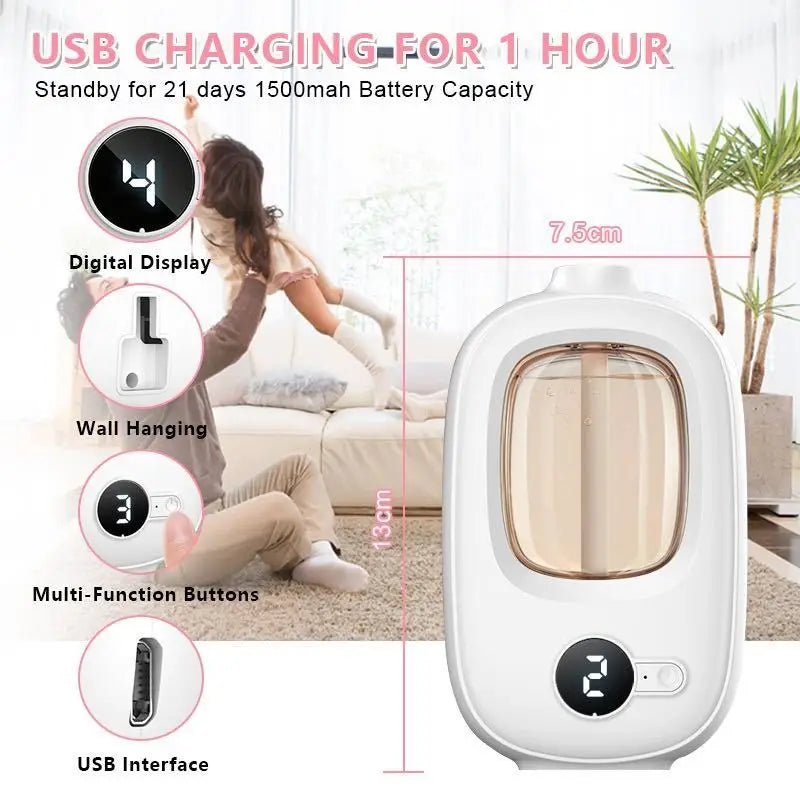 Automatic aromatherapy device toilet home air freshener aromatherapy machine essential oil diffuser rechargeable humidifier - Idrilay 