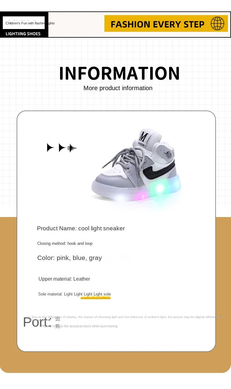 Boys Glowing Light Toddler Sneakers Children's Luminous Shoes Little Girls Board Sneakers Girls Shining Light Mesh Casual Shoes
