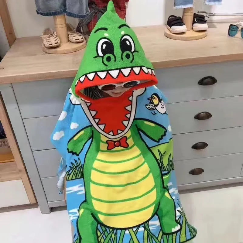60*120 CM Baby Boys Girls Cartoon Mickey Cars Print Children Hooded Bath Towels Cloak Dry Absorbent Microfiber Bathrobes Pajamas