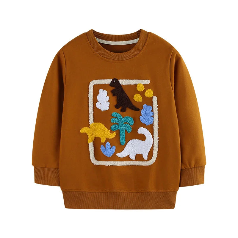 2-7T New Design Cotton Boys Sweatshirts Dinosaurs Fashion Children's Sport Shirts Long Sleeve Kids Autumn Spring Clothes
