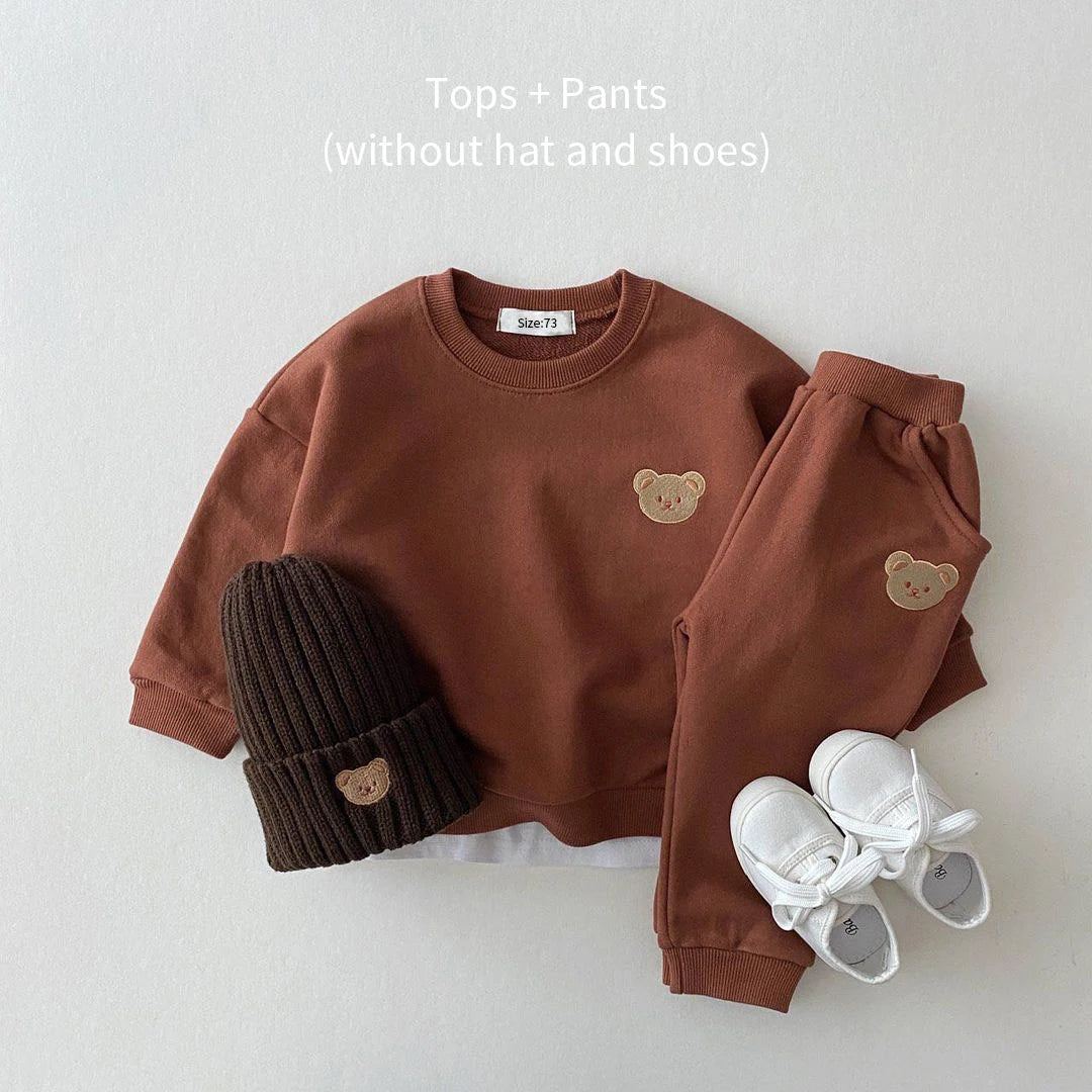 Fashion Toddler Baby Boys Girl Fall Clothes Sets Baby Girl Clothing Set Kids Sports Bear Sweatshirt Pants 2Pcs Suits Outfits - Idrilay 