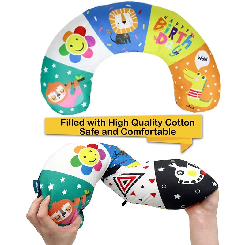 Baby Pillow Tummy Time Toy Black White High Contrast Sensory Toys Babies Montessori Infants 0-12 Months Newborn Training Pillow