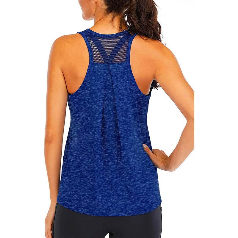 Yoga Shirt Female New Style T-Shirt Loose Fitness Tops Vest Women Sleeveless Sport Tee Quick-Drying Gym Running Workout Blouse - Idrilay 