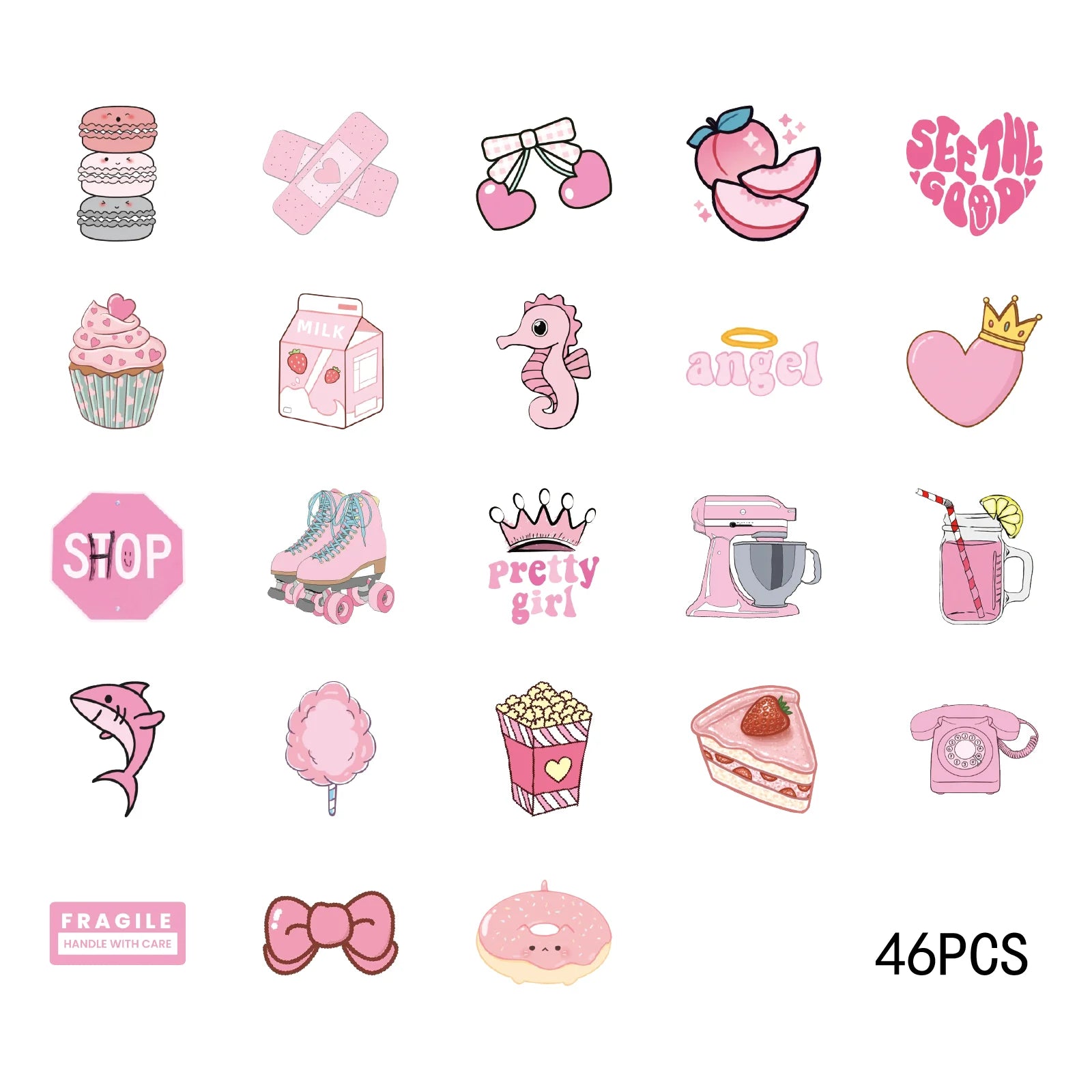 46pcs Valentine's Day Theme Pattern Stickers, Suitable for Valentine Parties, Photo Albums, Notebooks, Phone Cases, Water Bottle - Idrilay 