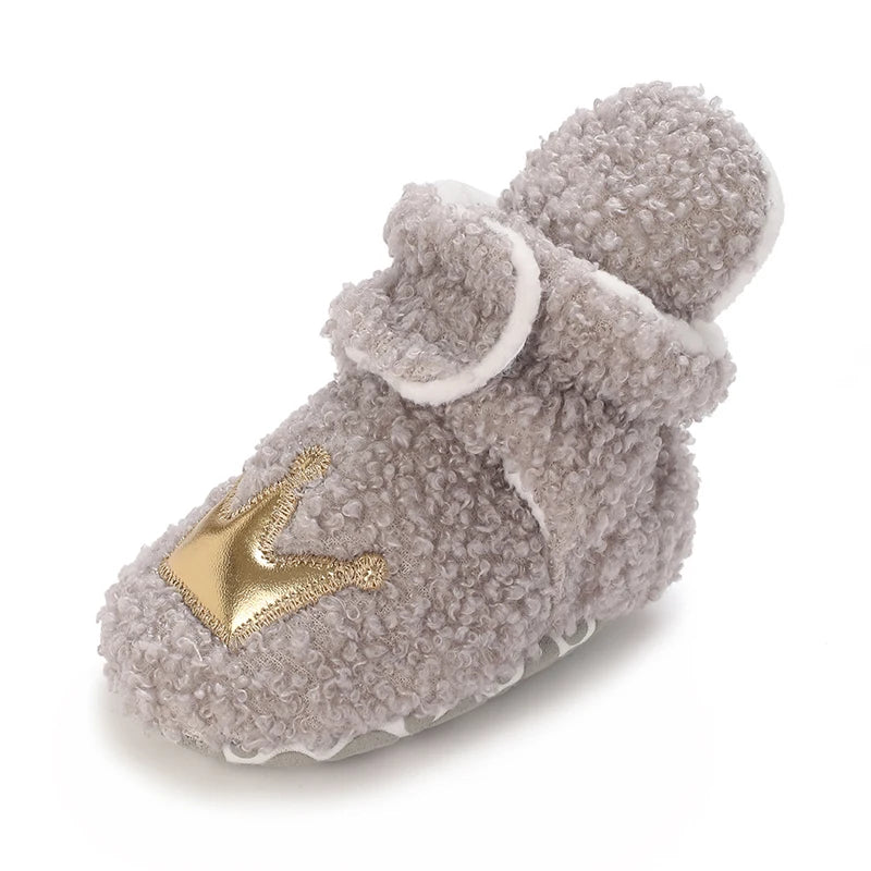 0-18M Lovely Warm Design Baby Girl Boy Toddler First Walkers Baby Shoes Soft Slippers Cute Shoes Winter Non-Slip Baby Warm Shoes