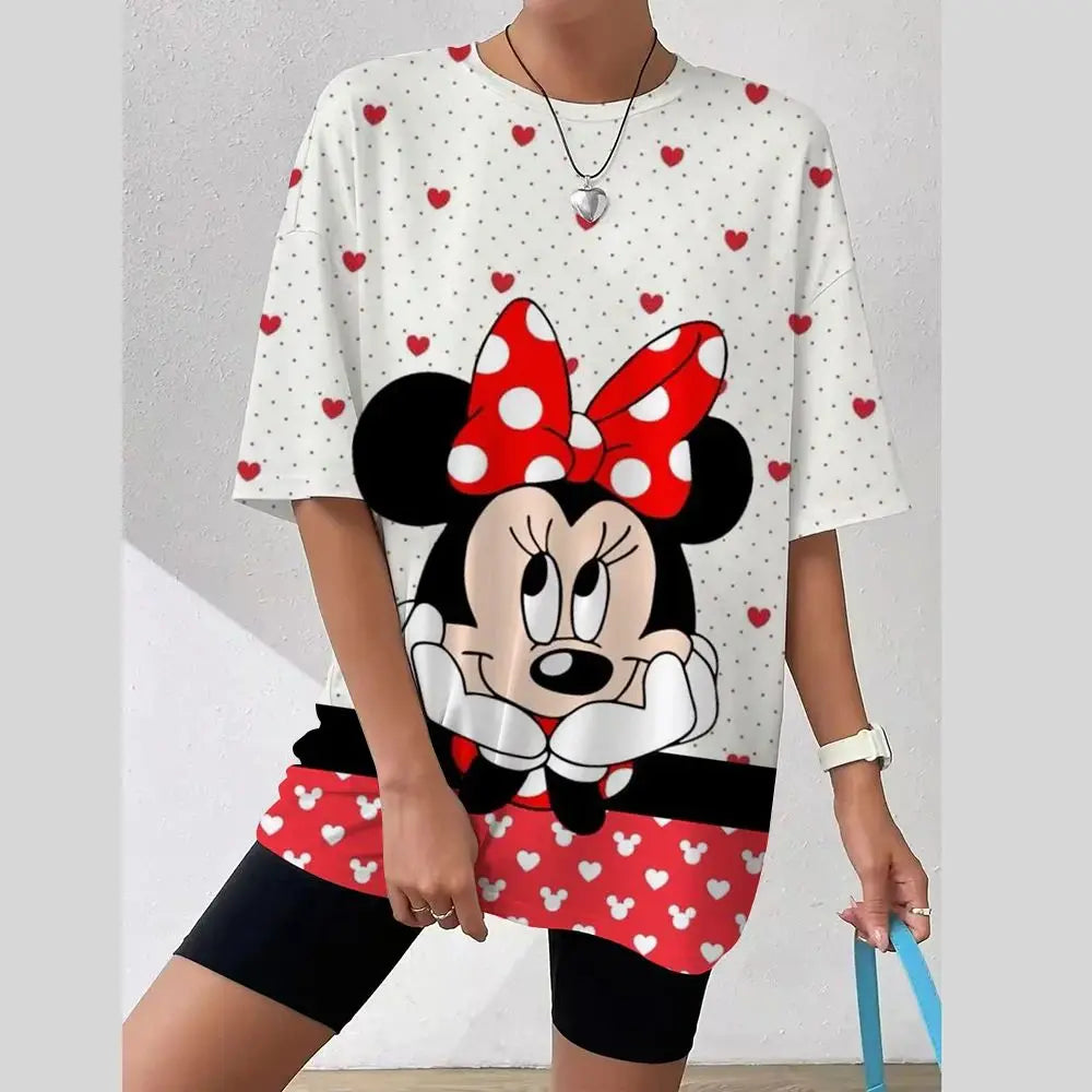 2026 M-ickey 3D Print T-shirt for Women Kids T-shirt Round Neck Clothes Pulovers Top Graphic T Shirts Casual