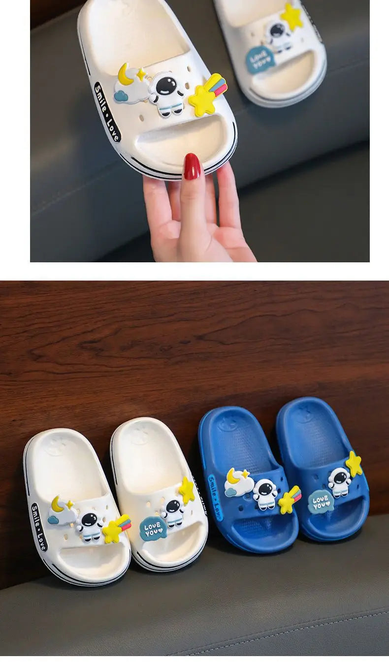 New Cute Astronaut Children's Home Indoor Slippers Anti-Slip Bathroom Baby Outdoor Sandals For Boys And Girls