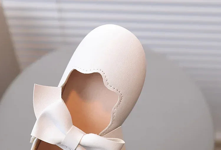 Girls Mary Jane Shoes Children Solid Color Bow Round-toe Bow 2024 New Kids Fashion Soft Moccasin Shoes Baby First Walker Shoes - Idrilay 