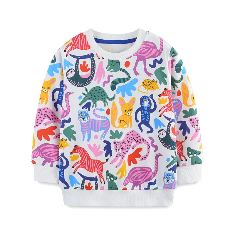 2-7T New Design Cotton Boys Sweatshirts Dinosaurs Fashion Children's Sport Shirts Long Sleeve Kids Autumn Spring Clothes
