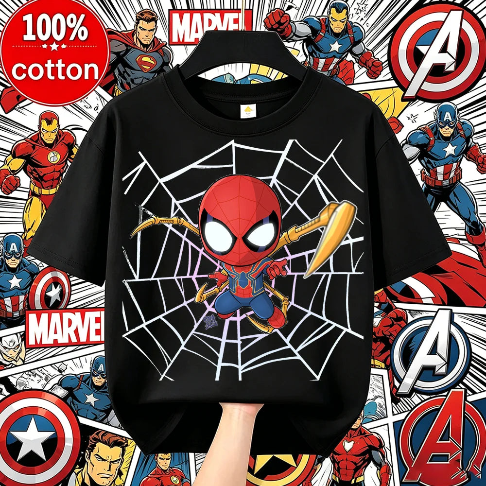 Boys Spiderman Clothes Girls Spider-Man Graphic T-Shirt Ages 3-14 Summer Marvel Kids Casual Tops
