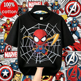 Boys Spiderman Clothes Girls Spider-Man Graphic T-Shirt Ages 3-14 Summer Marvel Kids Casual Tops