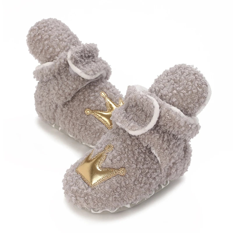 0-18M Lovely Warm Design Baby Girl Boy Toddler First Walkers Baby Shoes Soft Slippers Cute Shoes Winter Non-Slip Baby Warm Shoes