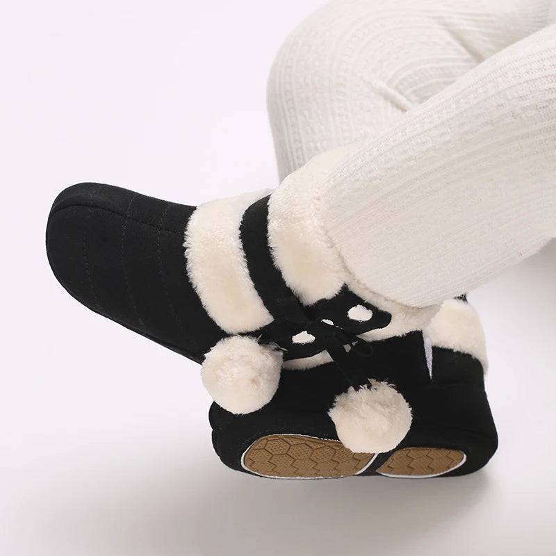 0-18M Lovely Warm Design Baby Girl Boy Toddler First Walkers Baby Shoes Soft Slippers Cute Shoes Winter Non-Slip Baby Warm Shoes