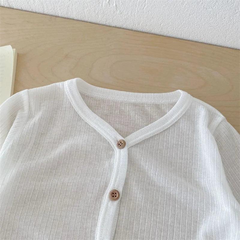 Summer Korean Children Clothing Breathable Soft Kids Casual Coat Baby Toddler Sunscreen Thin Cardigan Toddler Girls Boys Outwear