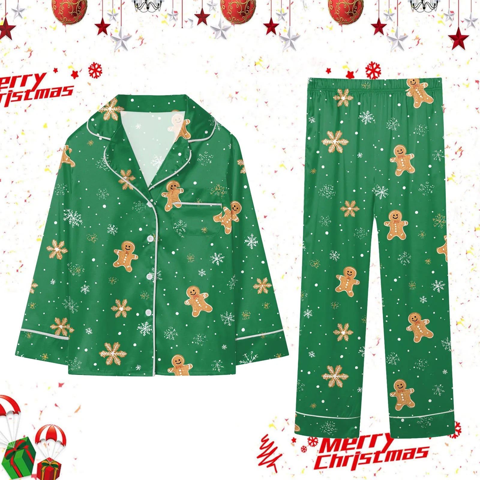 Christmas Hot Pyjamas Set For Family Christmas Pyjamas Top And Pant Christmas Print 2 Pc Home Set Matching Silk Pajamas Suits
