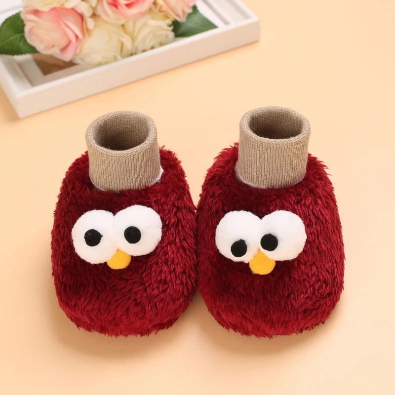 0-18M Lovely Warm Design Baby Girl Boy Toddler First Walkers Baby Shoes Soft Slippers Cute Shoes Winter Non-Slip Baby Warm Shoes