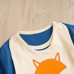 Spring And Autumn Boys And Girls Cute Cartoon Fox Printed Cotton Comfortable Long Sleeve Baby Bodysuit