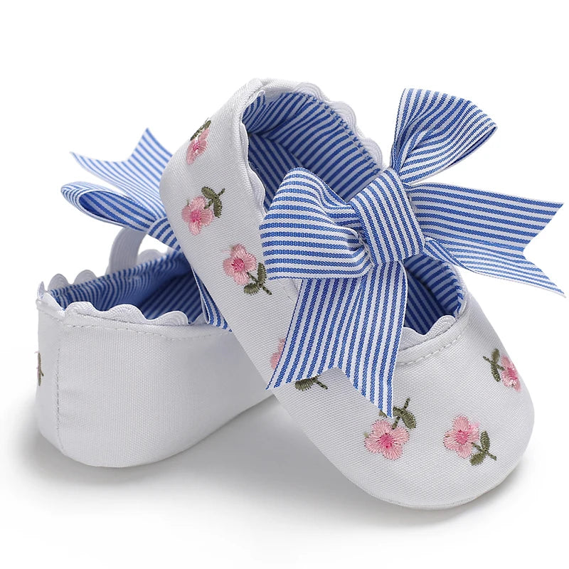 Baby Girl Shoes White Lace Floral Embroidered Soft Shoes Prewalker Walking Toddler Kids Shoes First Walker