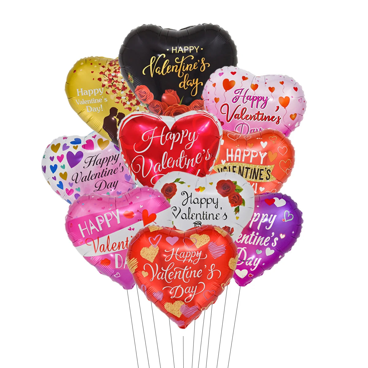 10pcs 18inch Valentine Spanish Love Heart Foil Balloons Te Amo Helium Balloon Wedding Valentine's Day Decorations Gifts - Idrilay 