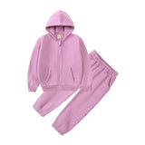 Winter Kids Clothing Sets Children Clothes Set Zipper Sports Wear Fleece Girls Sweatsuit Kids Winter Clothing Sets - Idrilay 