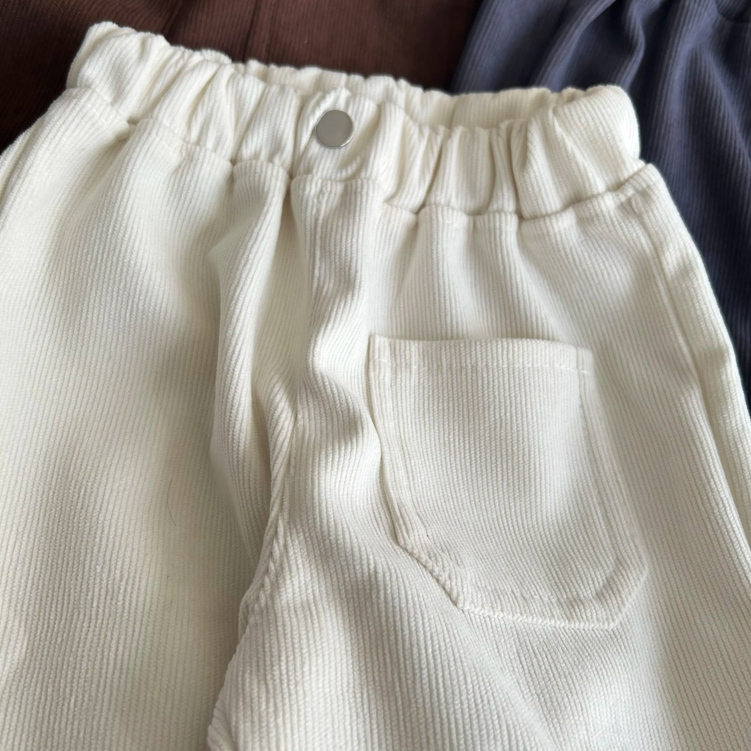 Fashion children's clothing Autumn Winter Kids solid color Corduroy pants Boys soft loose Trousers Girls all-match casual pants - Idrilay 