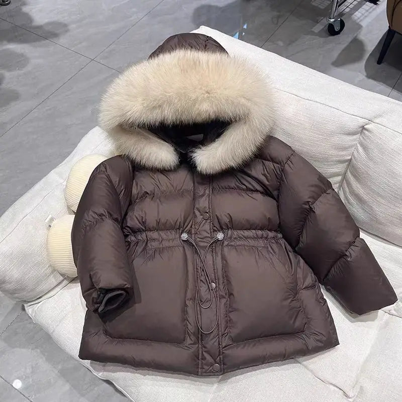 2025 Winter New Hooded Medium to Long Children's Thick Hairy Decorative Cotton Jacket