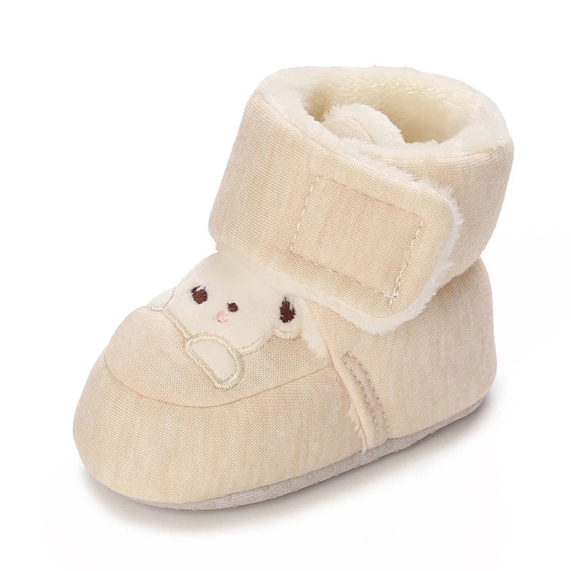 0-18M Lovely Warm Design Baby Girl Boy Toddler First Walkers Baby Shoes Soft Slippers Cute Shoes Winter Non-Slip Baby Warm Shoes