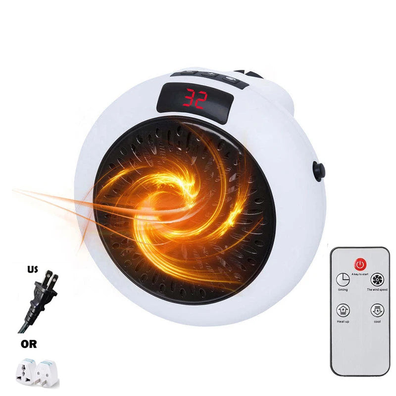 Electric Heater Portable Ptc Ceramic Hot Air Fan Household Desktop  Wall Mounted Round Home Mini Appliances Winter Heater - Idrilay 