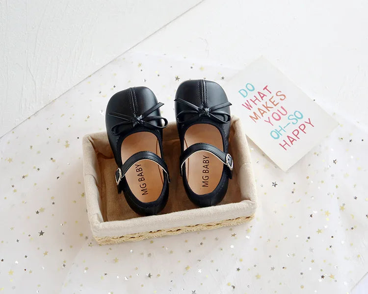 Fashion Mary Janes Shoes For Baby Butterfly Girls Flats Soft Singe Shoes For Kids Girls PU Leather Shoes - Idrilay 